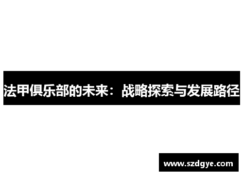 法甲俱乐部的未来：战略探索与发展路径