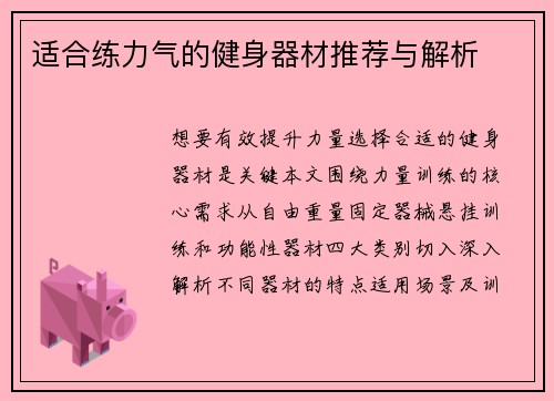 适合练力气的健身器材推荐与解析